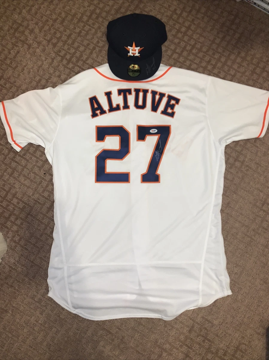 Jose Altuve #27 Astros Signed/Autographed Jersey and Hat (Authentic PSA/DNA)