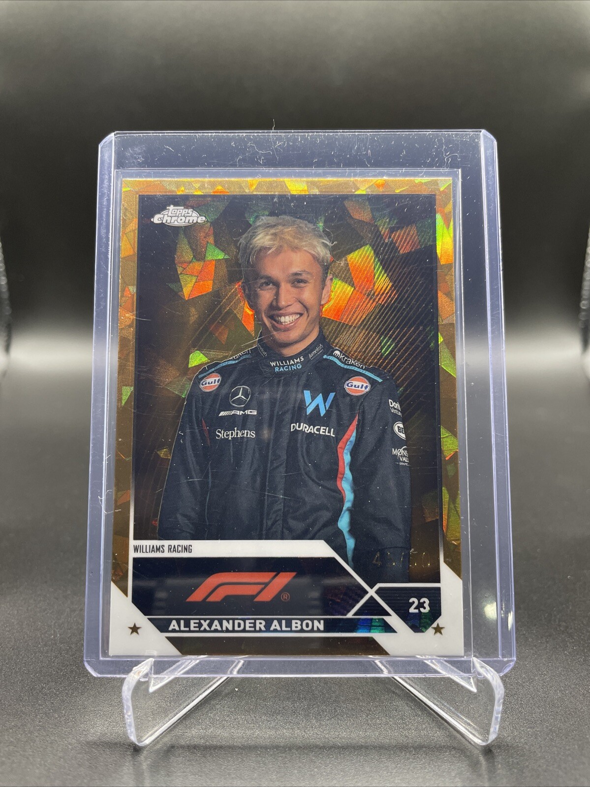 2023 Topps Chrome Sapphire Formula 1 F1 Alexander Albon Portrait Gold 45/50 #61
