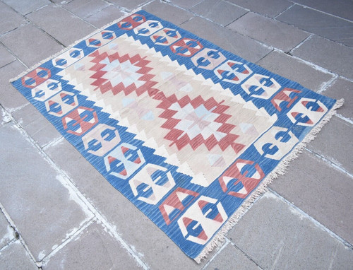 Turkish Rug 46'' x 67''  Vintage Anatolian Oushak Rug Natural Colors Area Rug