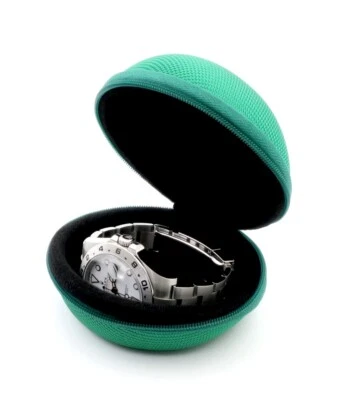 GEO-STRAPS Estuche de Viaje Reloj Traveler Rígido Modelo Tempro-One Verde para 1 Reloj