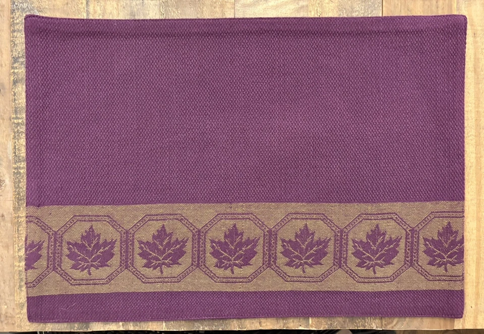 Lot Of 4 Lenox Purple & Gold FALL LEAVES Placemats: Thanksgiving • Machine Wash - Image 3 of 4