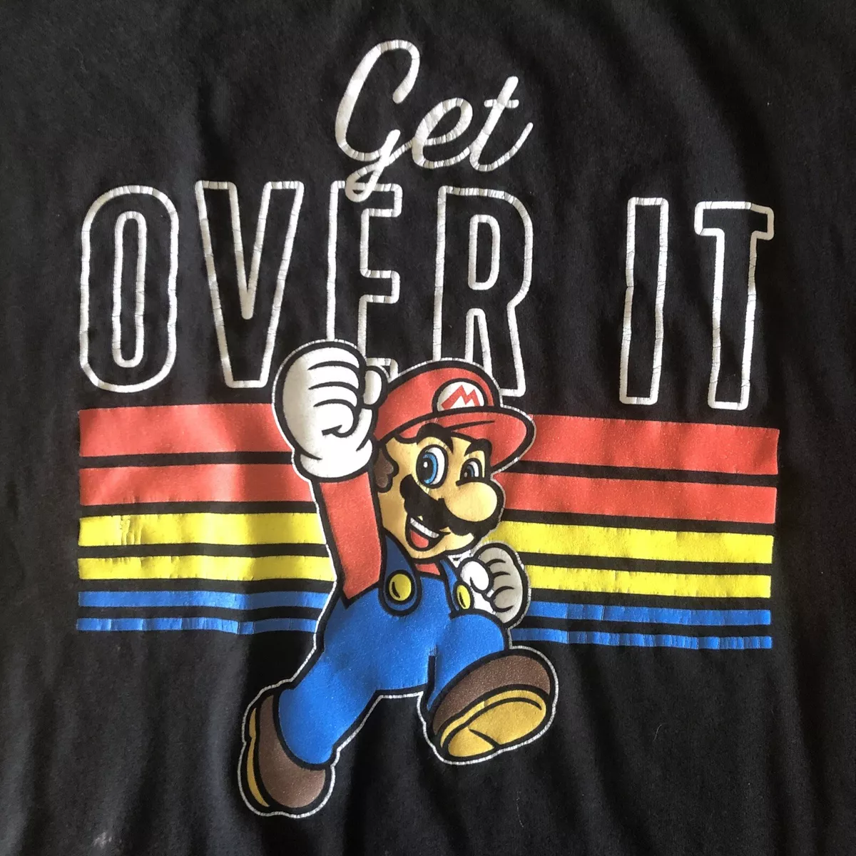 SUPER MARIO “Get Over It” Womans t-Shirt SZ. XL (15-17) Black