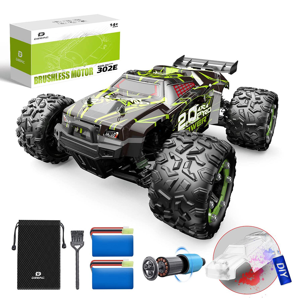 DEERC 302E 4WD Brushless RC Car 1:18 60KMH High Speed Off Road RC Crawler Truck