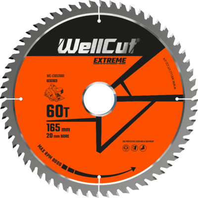 Kreissägeblatt Extreme 165 mm x 60T x 20 mm für DSS610, DCS611, DCS391