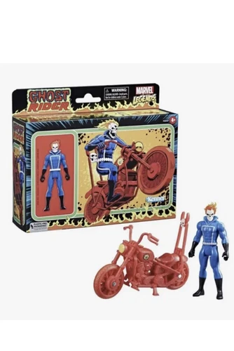 Marvel Legends Retro GHOST RIDER MOTORCYCLE Johnny Blaze 3.75" Figure 2023 READ