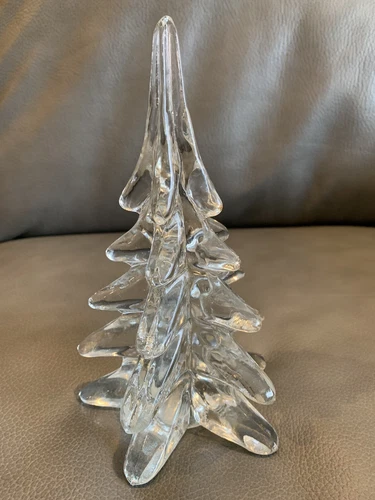 TUSCANY Solid Clear Crystal Christmas Tree 7 1/2 Excellent