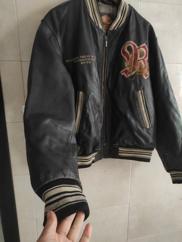 VTG Redskins Dragon Teddy By RDS Varsity Leather Mens Embroidery Jacket Size XL - Picture 24 of 24