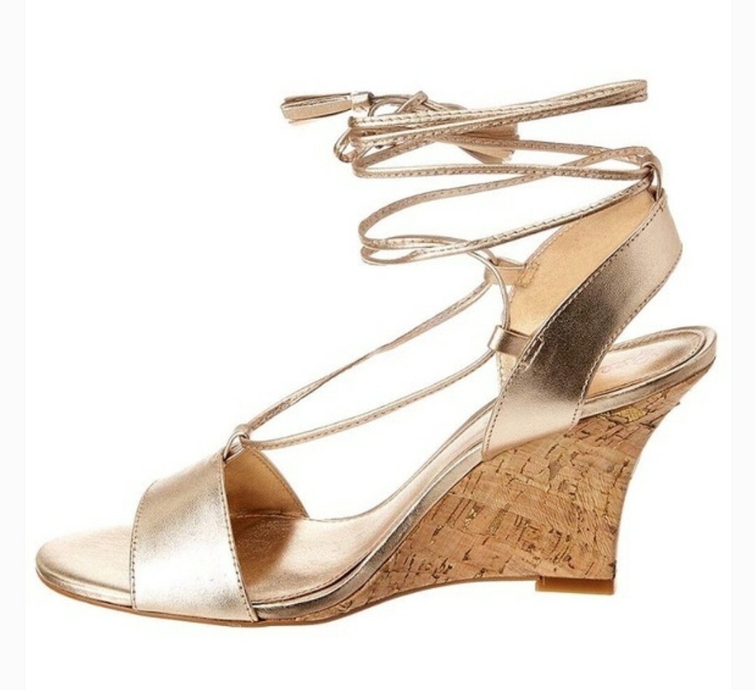 Lilly Pulitzer Gold Cork Wedge Sandals Size 10 iuu.org.tr