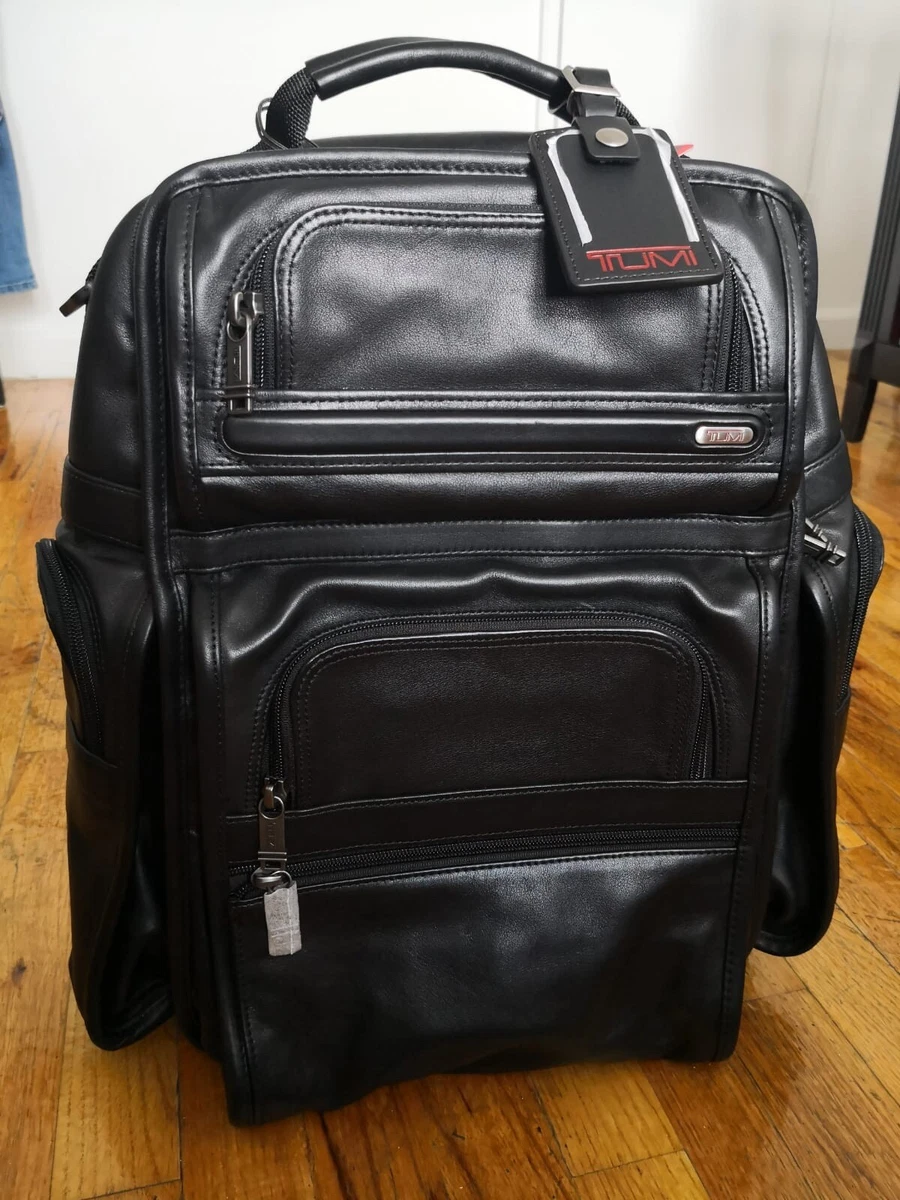 TUMI Compact Brief Pack Backpack Black (Leather) | eBay