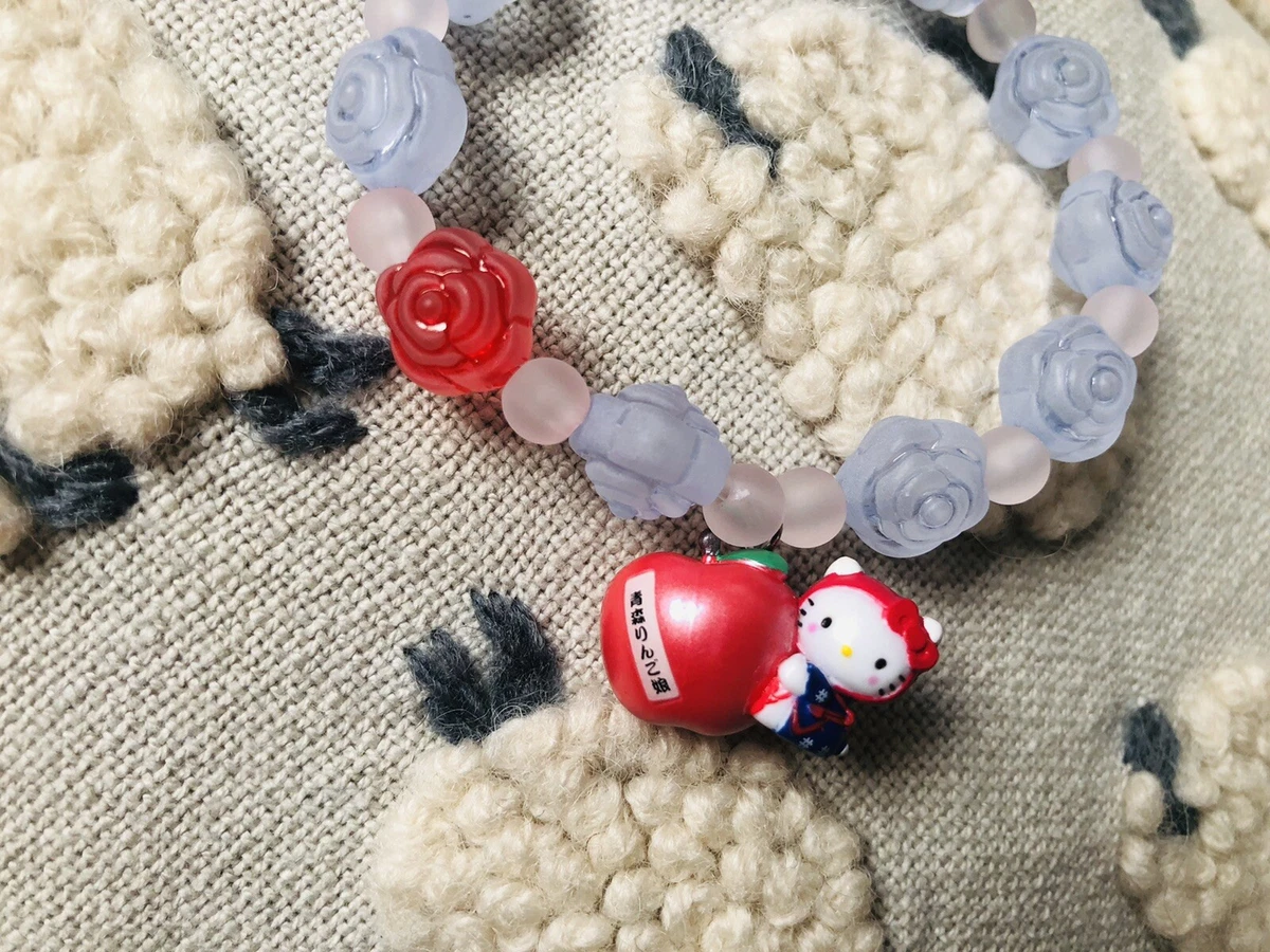 RARE Hello Kitty Apple Beaded Bracelet Sanrio Charm Rose Candy Frosting  Beads