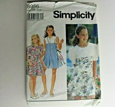 Simplicity Sewing Pattern 8656 Juniors Dress - Tunic- Knit Pants Size 3/4 - 9/10