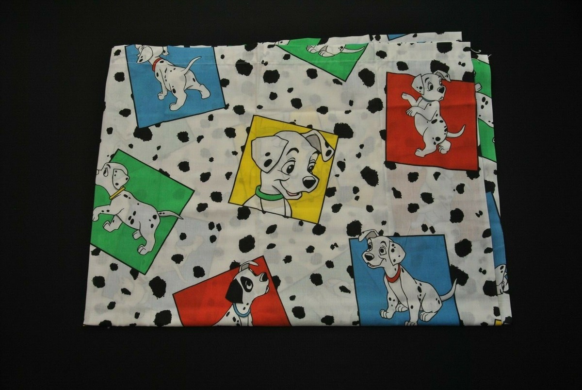 New VTG Disney 101 Dalmatians Twin Flat Bed Sheet Fabric 90s