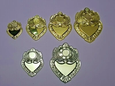 Metall Trophy Center Schild erhöht LEER silber/gold Farbe Größenwahl Stil C