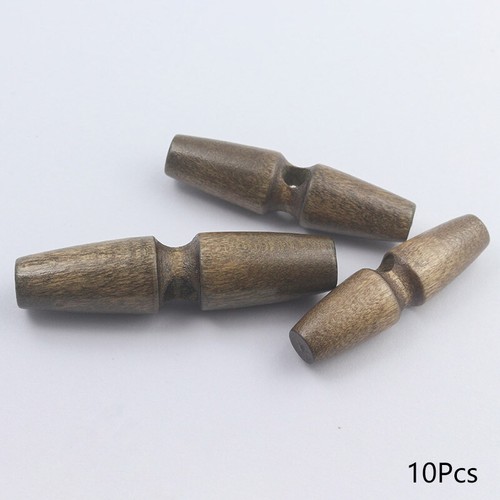 10pcs Wooden Toggle Buttons Coat Jacket Cardigan Duffle Horn Sew Accs - Picture 7 of 17