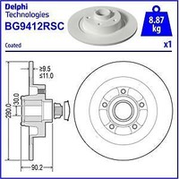 2X Delphi BG9412RSC Bremsscheibe FüR Renault