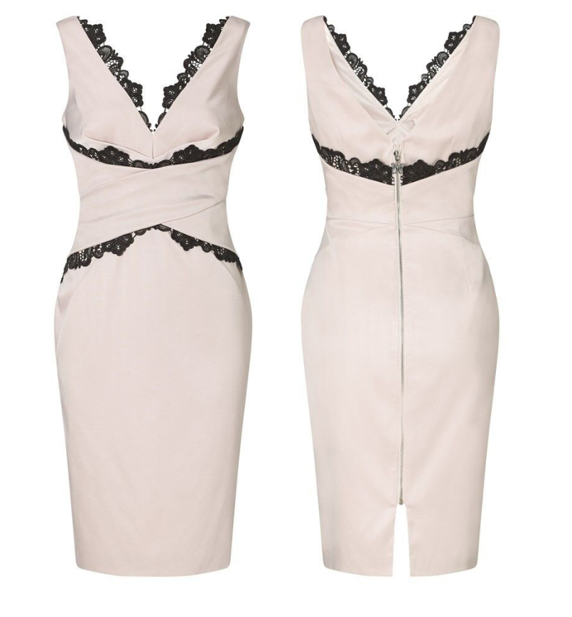 lipsy two tone pleated bodycon dress BODYCON DRESS PINK LIPS KISS LOVE  PAOM