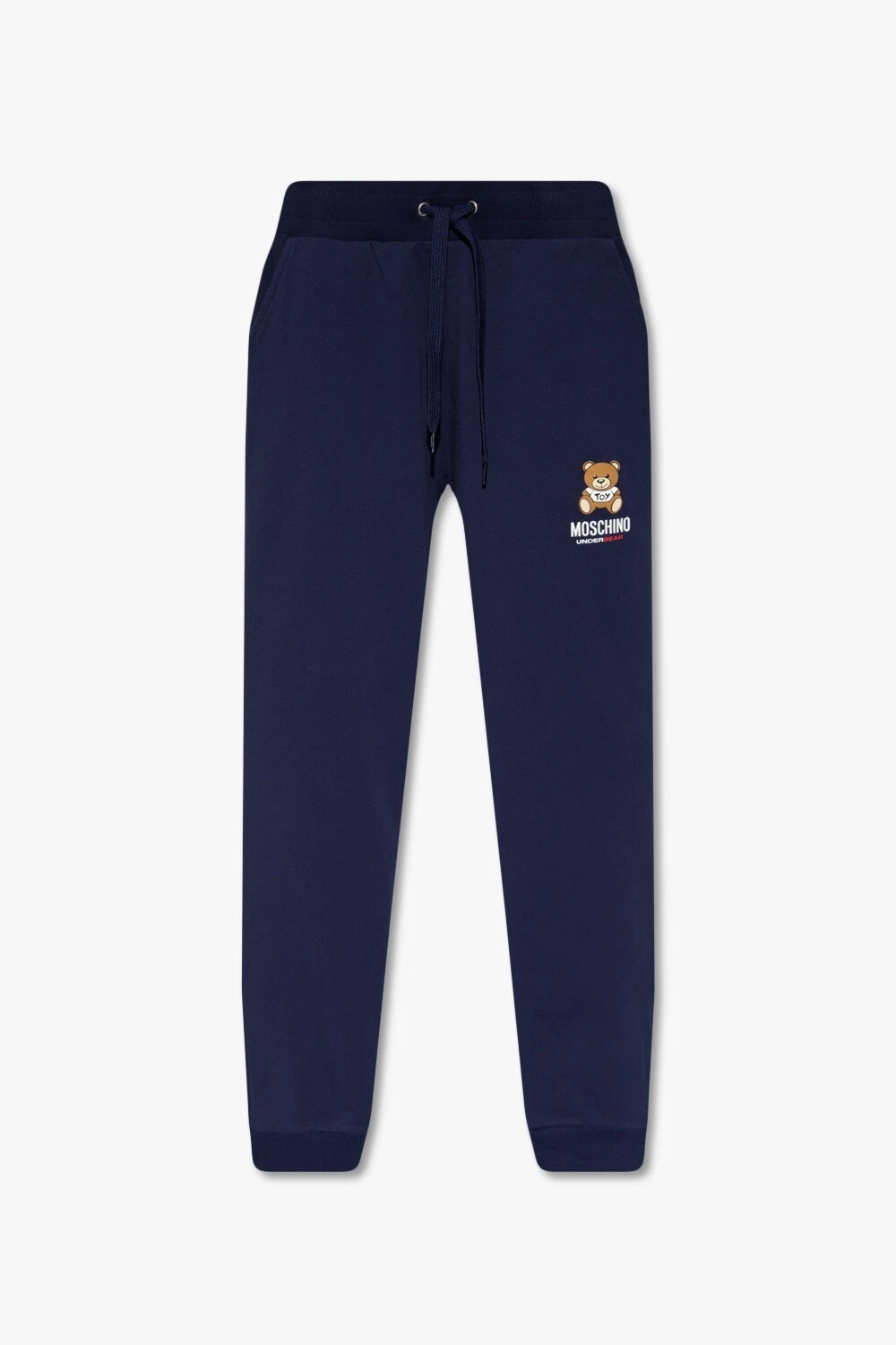 Moschino Teddy Logo Navy Joggers in size M RRP £210