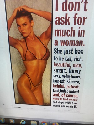 POSTER  : I DON'T ASK FOR MUCH IN A WOMAN - Awesome !