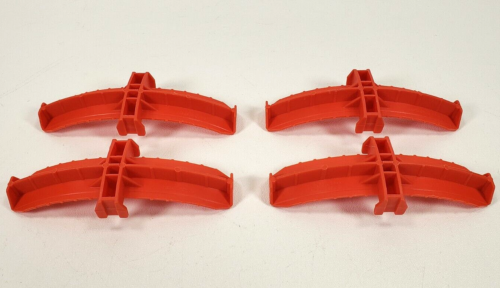 (4) 1990 Hot Wheels Upper Loop Connector Red Plastic 9911-2038 Replacement Track - Picture 2 of 4