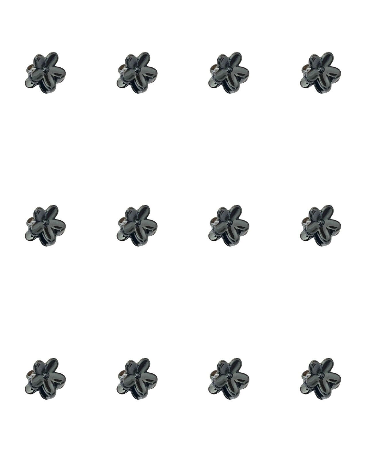 Mini Flower Plastic Hair Claw Clips Womens Girls Black Hair Clips Grips
