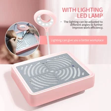 Powerful 40W Nail Dust Vacuum Fan Collector w/Lamp Dust Suction For Manicure