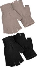 2 Pairs Fingerless Winter Gloves for Women Men Thick Cashmere Warm Knit Gloves