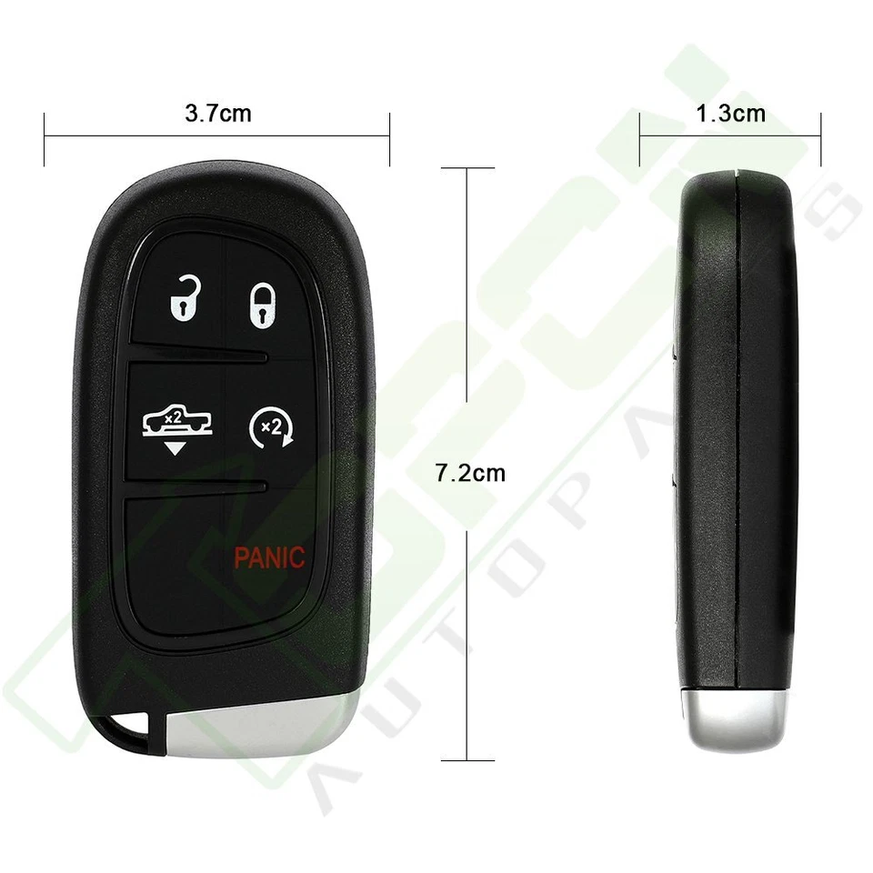 2 Para RAM 1500 2500 3500 2013 2014 2015-2018 Llavero Carcasa Repuesto 5 Botones Foto 3 de 4