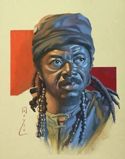 Soulful Portrait Painting - Original Gouache Painting - Portrait Artwork