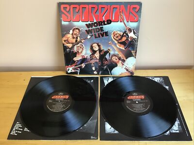 Scorpions World Wide Live Gatefold 2 LP Vinyl Record Mercury 1985 824 344-1 M-2