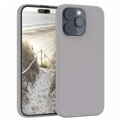 Silikonhülle für Apple iPhone 15 Pro Max Handyhülle Schutz Hülle Cover Hellgrau