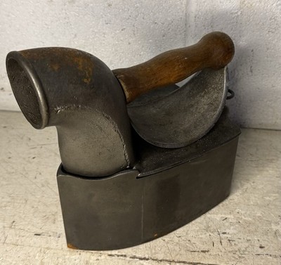 Antique Primitive Victorian Cast Iron Coal Box Chimney Charcoal Sad Clothes Iron
