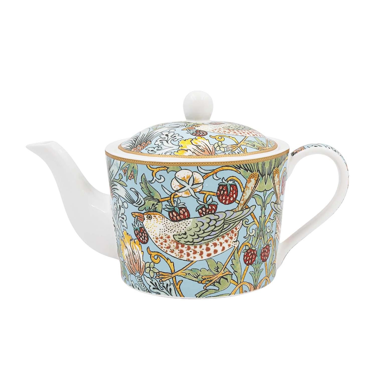 Ceramic Tea Pot W. Morris Strawberry Thief 650ml 3-Cup Teapot Coffee Pot Kitchen