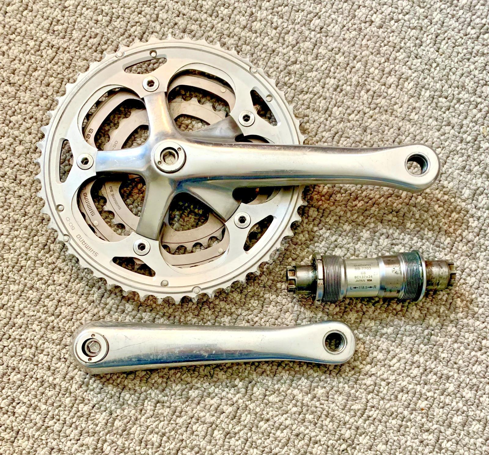 Shimano Dura Ace FC-7703 9 Speed TRIPLE Crankset 172.5 50/39