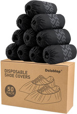 Recycable Shoe Covers Disposable - Black Shoe Covers for Indoors,50Pcs Booties f