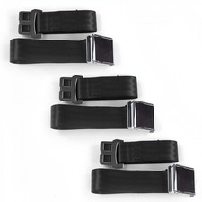 Early Cars 1928 - 1932 Airplane 2pt Black Lap Bench Seat Belt Kit - 3 Belts rat