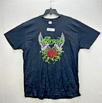 POISON Every Rose Has Its Thorn Skull Roses Tee Shirt Men s - Size  2XL NWT