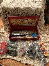 Vtg Antique 1954 AC Gilbert Erector Set No. 4 1/2 Engineering Stem 125 Pcs HW