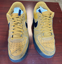 Nike Air Force 1 Low Top Tan/Black Leather Lace Up Men  s Sneakers