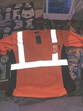 Work Idea Hi-Vis Orange Short Sleeve Work Shirt- Size XL