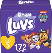 Luvs Diapers - Size 5, Paw Patrol Disposable Baby Diapers 172 Count 