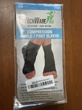 Techware Pro Black Size S/M Ankle Foot Compression Sleeve