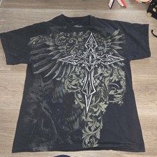 MMA Elite Graphic T Shirt Mens Size Medium Black Double Sided Y2K Style