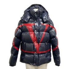 VALENTINO Dark Navy Red Outer fabric Nylon Inner fabric Down Down Jacket