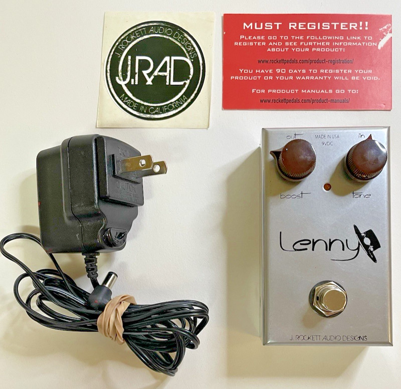 Lenny J Rocket Over Drive Boost Guitar Pedal With Power Cord Made in USA