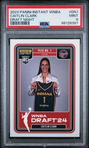 2024 PANINI INSTANT WNBA DRAFT NIGHT #DN1 CAITLIN CLARK ROOKIE RC PSA 9