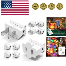 Christmas Lighting Male and Female White Slip Plug Set, Vampire Plug, Gilbert...