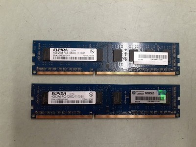 Elpida 8GB (2x4GB) 2Rx8 PC3-12800 DDR3 1600MHz Desktop Ram EBJ41UF8BDW0-GN-F