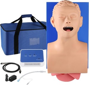 Trachea Intubation Training Model Airway Manikin Torso/Head w/ Control Unit