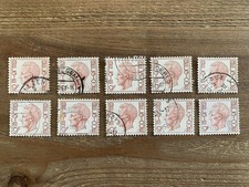 BELGIUM 1971 KING BAUDOUIN 9F DARK BROWN - USED BULK LOT OF 10