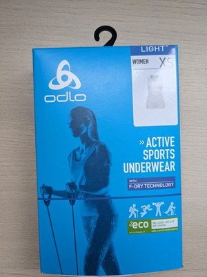 ODLO ACTIVE F-DRY LIGHT ECO Damen Tanktop Funktionsunterwäsche Weiss Größe XS